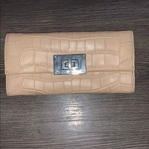 Michael Kors beige leather alligator style wallet